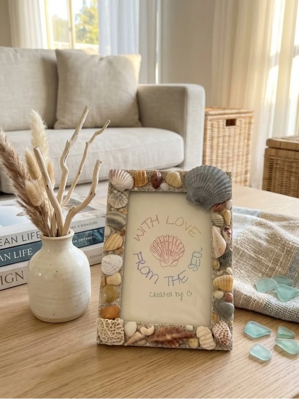 BEAUTIFUL 😍✨ 🐚 Seashell Photo Frame | Natural Multi Colors | Coastal Home Decor